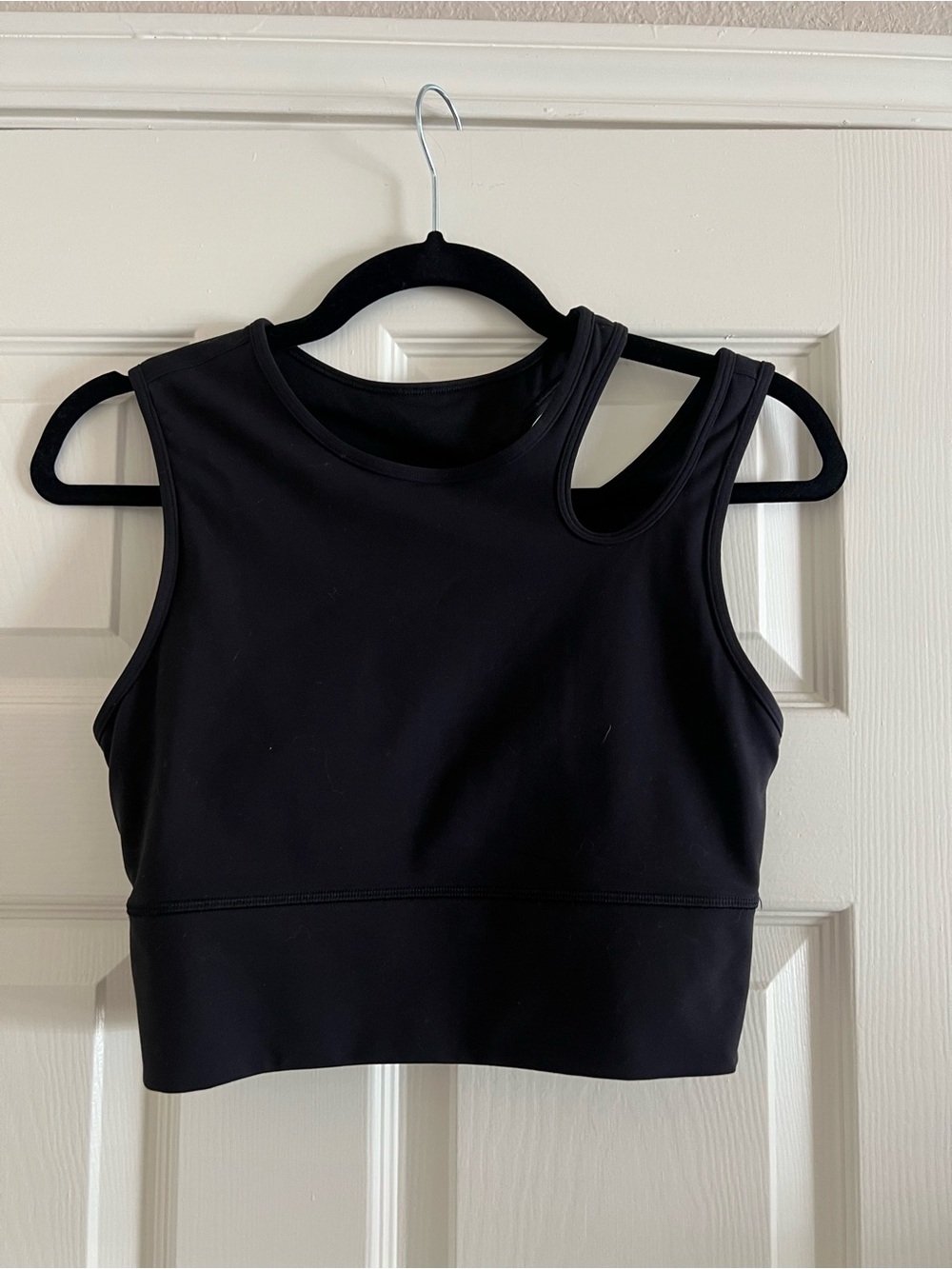 Lululemon Black Asymmetric Strap Crop Tank Top Sports Bra